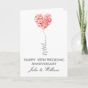 Remerciements Carte personnalisée d'anniversaire de mariage