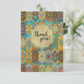 Remerciements Carte personnalisée de l'ornement arabesque maroca (Debout devant)