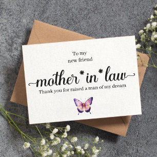 Remerciements Carte personnalisée pour la belle-mère de la part 