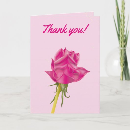 Remerciements Carte personnalisée rose de remerciement (Devant)