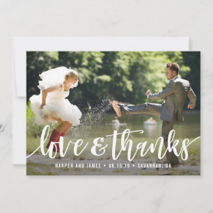 Remerciements Carte photo de Mariage de script funky