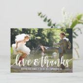 Remerciements Carte photo de Mariage de script funky (Debout devant)