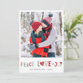 Remerciements Carte photo de Noël à double face tendance (Debout devant)