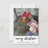 Remerciements Carte photo de Noël à script rustique moderne (Devant)