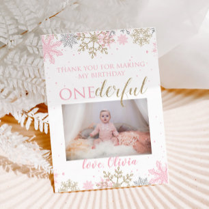 Remerciements Carte photo de remerciement Winter ONEderland avec