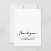 Remerciements Carte photo de script de calligraphie de message M (Devant)