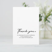 Remerciements Carte photo de script de calligraphie de message M (Debout devant)