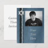 Remerciements Carte photo étoile de David bleue (Devant / Derrière)