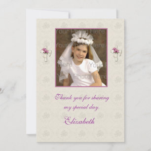Remerciements Carte photo religieux de Cream Lace