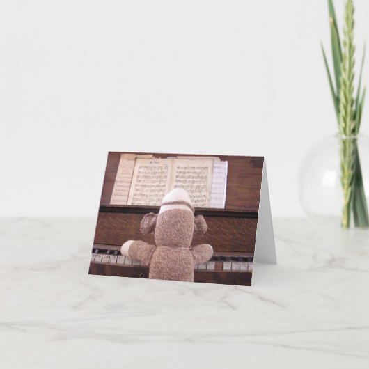Remerciements Carte piano de Sock Monkey (Devant)