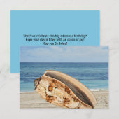 Remerciements Carte Plat Anniversaire de Shell Sea Beach Ocean (Devant / Derrière)