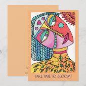 Remerciements Carte plat "Bloom" Femmes de l'esprit (Devant / Derrière)