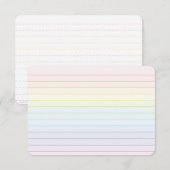Remerciements Carte Plat Rainbow Pastel avec règle de point (Devant / Derrière)