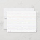 Remerciements Carte Plat Rainbow Pastel avec règle de point (Dos)