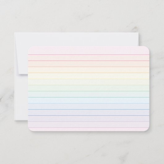Remerciements Carte Plat Rainbow Pastel avec règle de point (Devant)