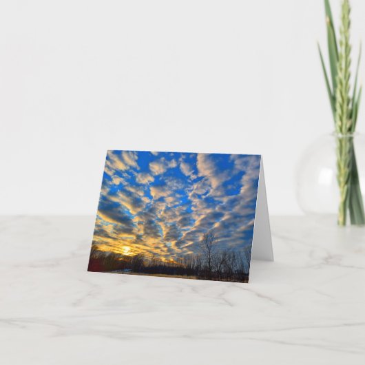 Remerciements Carte pour notes blanc couché de soleil d'hiver. (Devant)