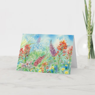 Remerciements Carte pour notes blanc de la prairie fleur sauvage
