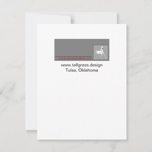 Remerciements Carte pour notes de "Calamity Jane" (Dos)