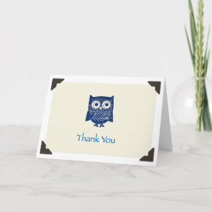 Remerciements Carte pour notes de hibou de "Merci"