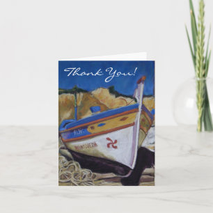 Remerciements Carte pour notes du bateau de l'Algarve "Merci"