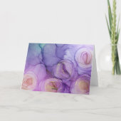 Remerciements Carte pour notes vierge Abstrait de Roses violets (Dos)