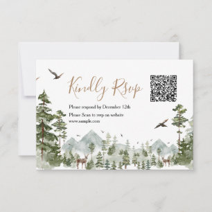 Remerciements Carte QR RSVP pour la douche de couple Winter Adve