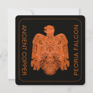Remerciements Carte restaurée de l'ancien faucon Peoria en cuivr