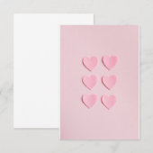 Remerciements carte rose en forme de coeur (Devant / Derrière)