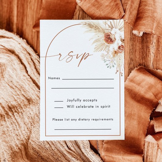 Remerciements Carte RSVP Boho Wedding | Carte de réponse vertica