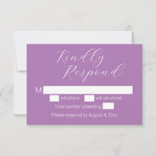 Remerciements Carte RSVP de mariage minimaliste simple