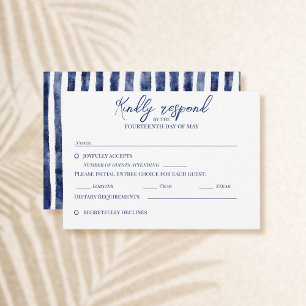 Remerciements Carte RSVP de mariage nautique côtier