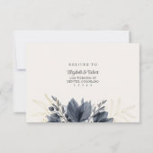 Remerciements Carte RSVP de mariage pour les fleurs grises (Dos)