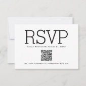 Remerciements Carte RSVP minimale de base de code QR essentiel (Devant)