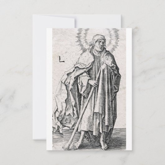 Remerciements Carte Sainte de dévotion avec gravure de Saint Jud (Devant)