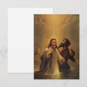 Remerciements Carte Sainte de dévotion pour le baptême de Jésus (Devant / Derrière)