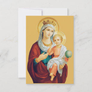 Remerciements Carte Sainte de l'Icône Orthodoxe de la Vierge Mar