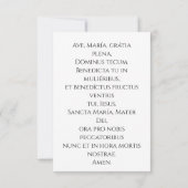 Remerciements Carte Sainte de l'Immaculée Conception | Ave Maria (Dos)