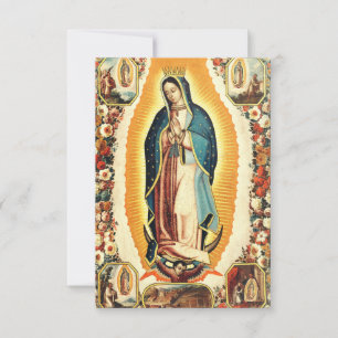 Remerciements Carte Sainte de Notre-Dame de Guadalupe Ave Mari