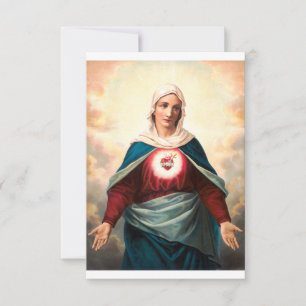 Remerciements Carte Sainte du Cœur Immaculé de Marie