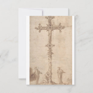 Remerciements Carte Sainte Vintage de la Crucifixion du Christ