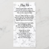 Remerciements Carte Signet de prière commémorative de funéraille (Dos)