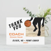 Remerciements Carte Silhouette du joueur de basket-ball entraîne (Debout devant)