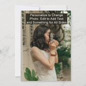 Remerciements Carte texte de l'invitation à l'événement d'annive (Devant)