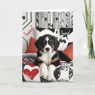 Remerciements Carte Valentine Chien de Montagne Bernese