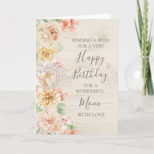 Remerciements Carte vintage florale de joyeux anniversaire pour 