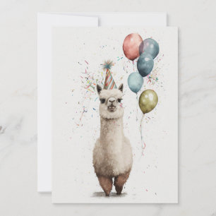 Remerciements Casquette de la fête d'Alpaca et Balloons Carte de