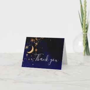 Remerciements Céleste Lune Cosmique Et Étoiles Carte de remercie