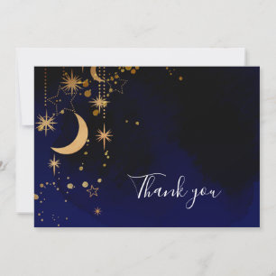 Remerciements Céleste Lune Cosmique Et Étoiles Carte de remercie
