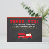 Remerciements Chalkboard Fire Fighter Anniversaire Carte de reme (Debout devant)