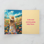 REMERCIEMENTS CHAMP DE FLEURS CARTE D'ANNIVERSAIRE (Intérieur)